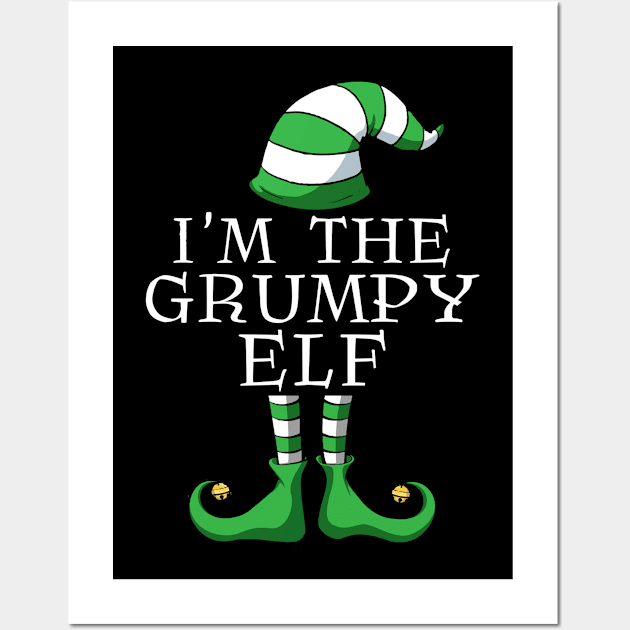 I'm The Grumpy Elf Matching Family Pajamas Christmas Gifts Wall Art by thuden1738